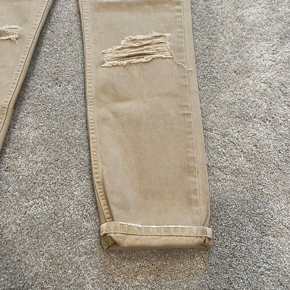 We The Free‎ Women's Tan Denim Jeans Distressed High Waist Straight Leg Size 25 - Picture 5 of 7